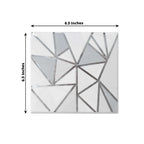 20-Pack Paper Party Napkins with Geometric Silver Foil Print - 2 Ply Soft Disposable Beverage Napkins for Weddings 6.5"x6.5"