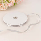 100 Yards 3/8" Silver Single Face Decorative Satin Ribbon