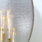 7.5ft Metallic Silver Sparkle Sequin Round Wedding Arch Cover, Shiny Shimmer Photo Backdrop Stand Cover, 2-Sided Custom Fit