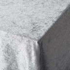 Premium Velvet 60"x102" Rectangle Tablecloth Silver - Reusable & Soft Table Cover