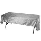 Premium Velvet 60"x102" Rectangle Tablecloth Silver - Reusable & Soft Table Cover