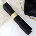 5 Pack Premium Velvet 20"x20" Napkins Black - Soft Sheen Finish Cloth Napkins for Upscale Gatherings