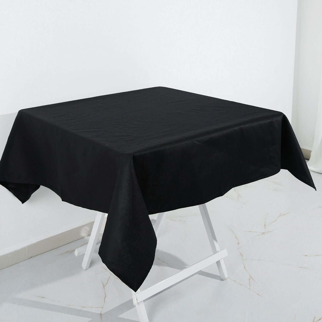 100% Cotton 54"x54" Square Tablecloth Black Linen - Soft & Breathable Fabric Table Cover