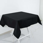 100% Cotton 54"x54" Square Tablecloth Black Linen - Soft & Breathable Fabric Table Cover