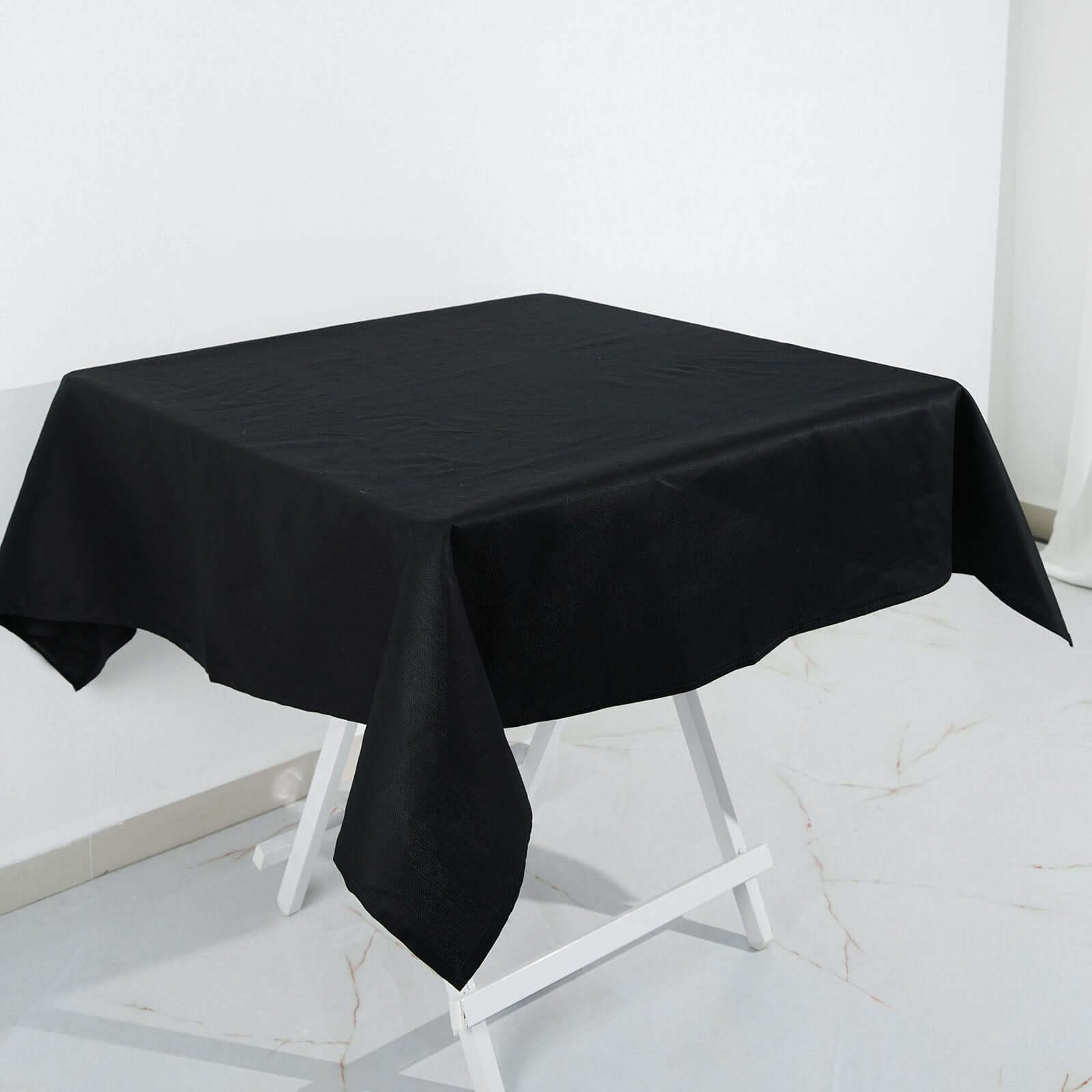 100% Cotton 54"x54" Square Tablecloth Black Linen - Soft & Breathable Fabric Table Cover