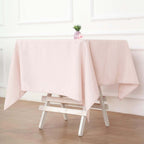 Polyester 54"x54" Table Overlay Square Tablecloth Blush - Wrinkle-Resistant & Durable Table Cover