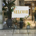 65" Black Metal Sign Holder Easel Stand, Collapsible Tripod Stand