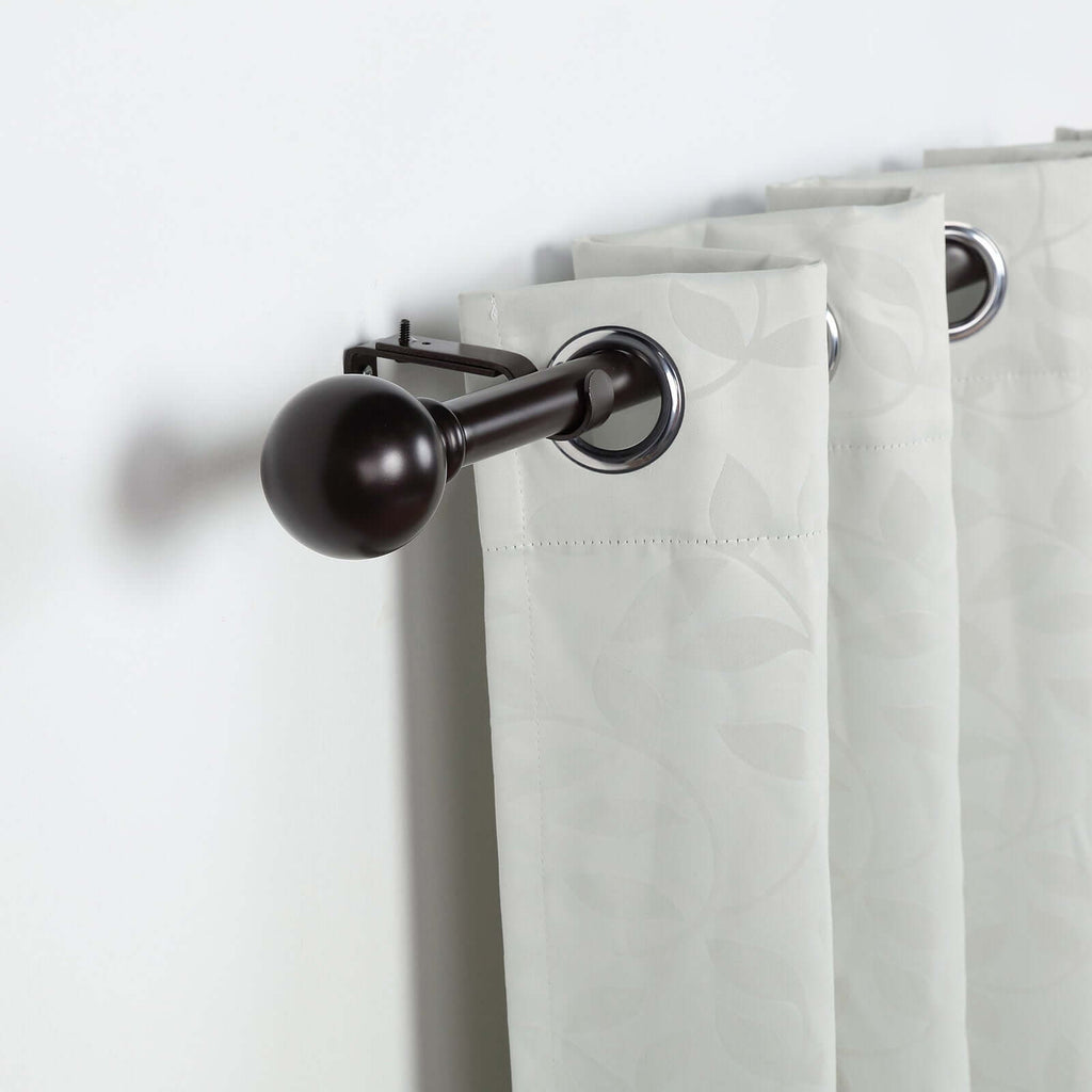 42"-126" Adjustable Curtain Rod Set, Bronze, Round Finials