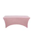 Stretch Spandex 6ft Rectangle Tablecloth Dusty Rose - Durable Form-Fitting Table Cover for Events & Presentations