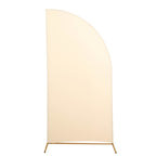 7ft Matte Beige Spandex Half Moon Chiara Backdrop Stand Cover, Custom Fitted Wedding Arch Cover