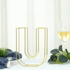 8" Tall Gold Freestanding 3D Decorative Wire Letter, Wedding Centerpiece - U