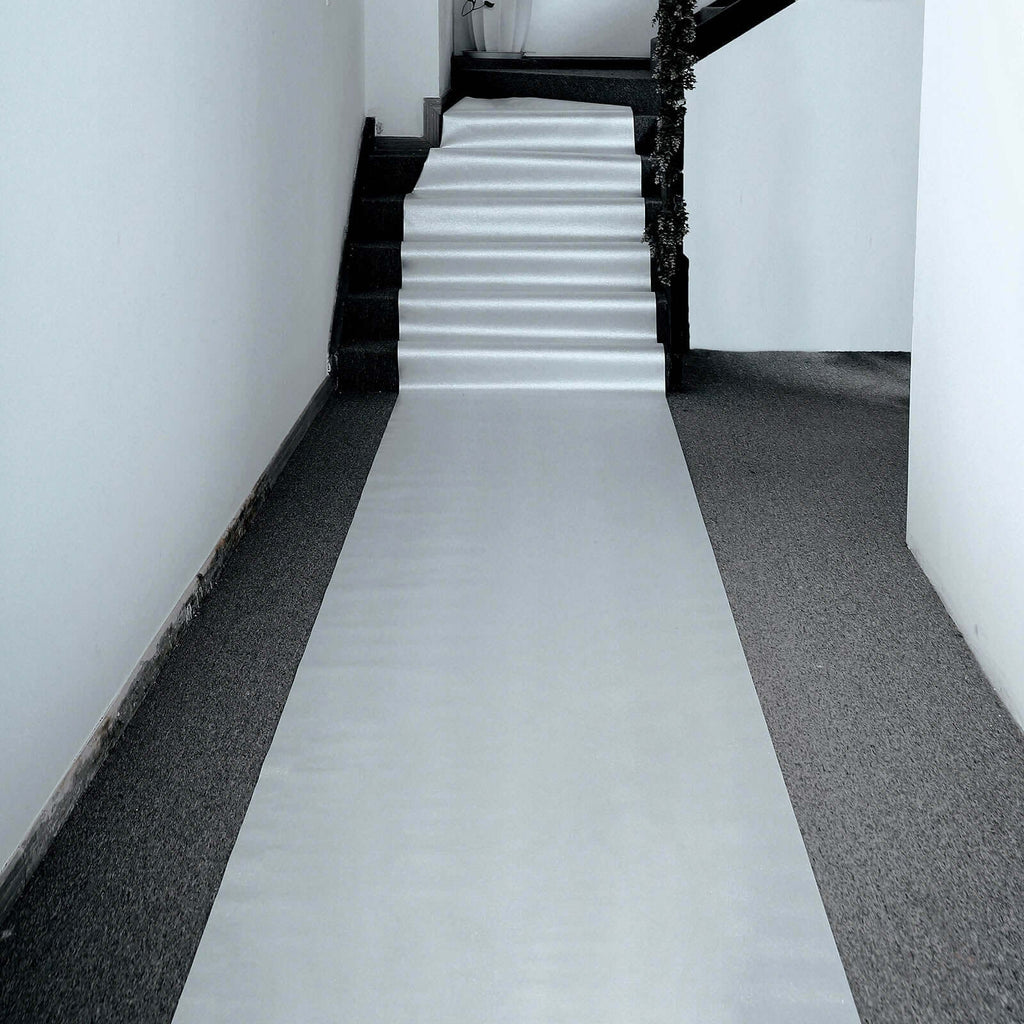 3ftx50ft Silver Sparkle Glitter Wedding Aisle Runner, Non-Woven Red Carpet Runner Prom, Hollywood, Glam Parties