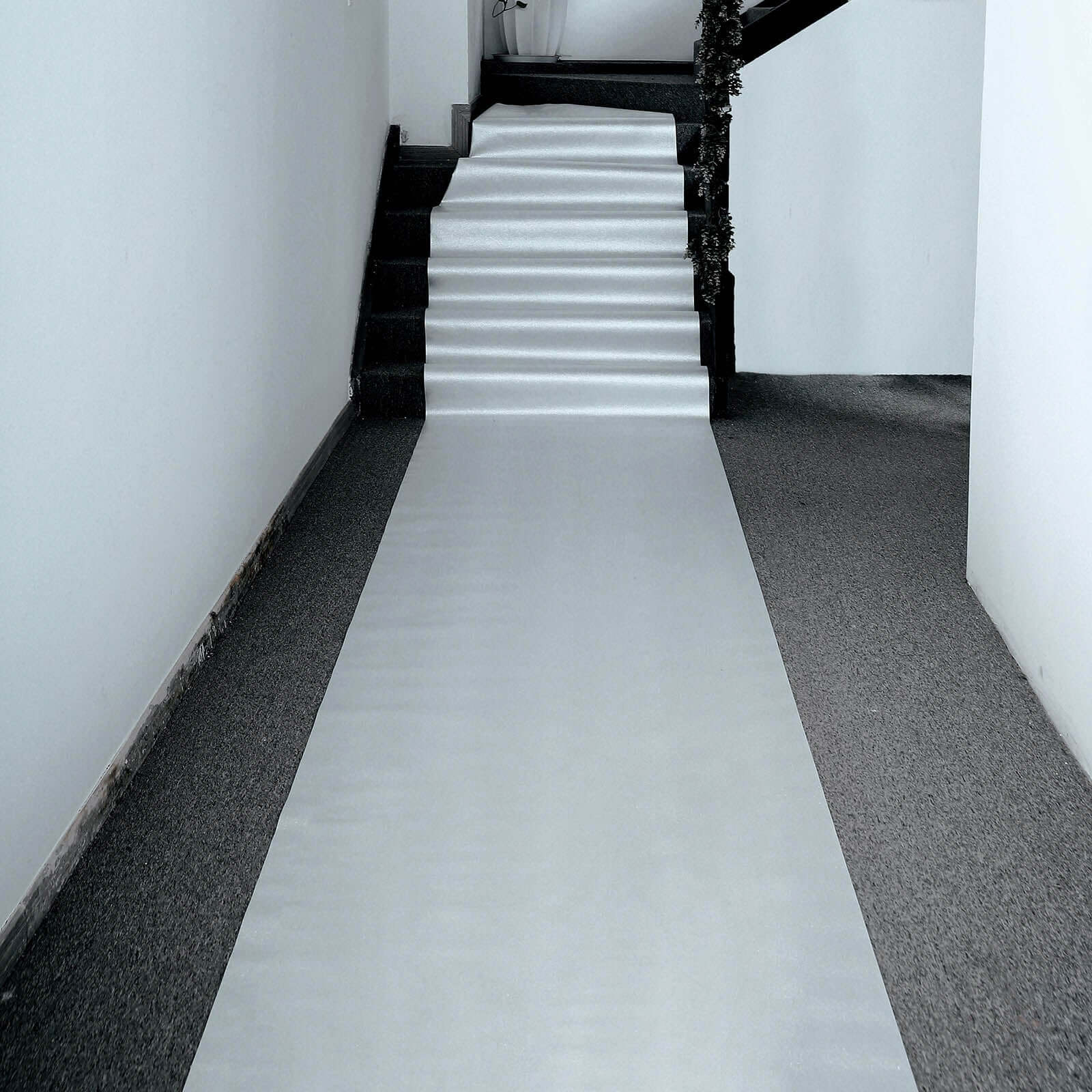 3ftx50ft Silver Sparkle Glitter Wedding Aisle Runner, Non-Woven Red Carpet Runner Prom, Hollywood, Glam Parties