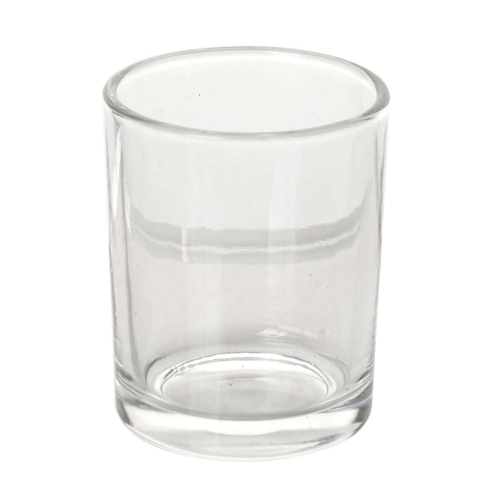 12-Pack Glass Votive Candle Holders Clear - Tealight Holder Set for Weddings and Events 2.5"