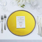 2-Pack Mirror Glass Round Charger Plates 13" with Metallic Gold Mirror Rhinestone Rim, Dazzling Decorative Chargers