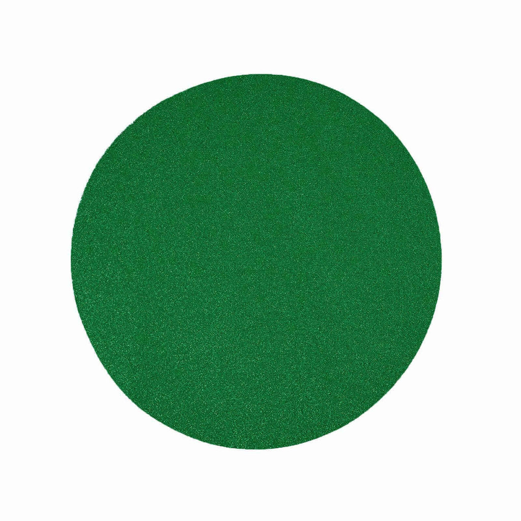 6-Pack Placemats Glitter Design Green Sparkle Round - Non-Slip Decorative Dining Table Mats 13"