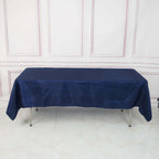 Taffeta 60"x102" Rectangle Tablecloth Navy Blue - Accordion Crinkle Table Cover