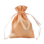 12 Pack 3"x4" Peach Satin Drawstring Pouch Wedding Party Favor Gift Bag