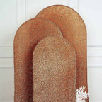 5ft Antique Gold Shimmer Tinsel Spandex Chiara Backdrop Stand Cover For Fitted Round Top Wedding Arch