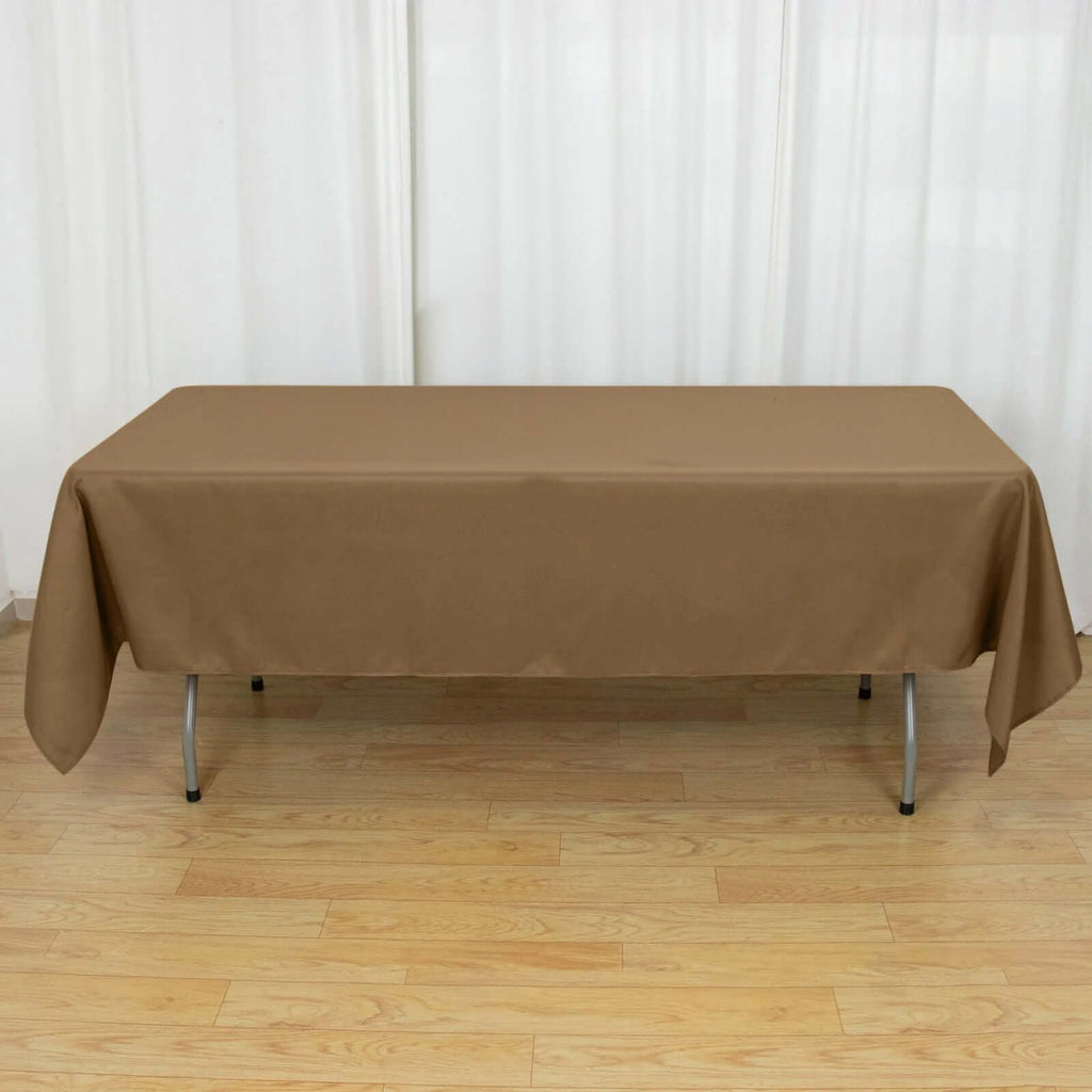 Polyester 60"x102" Rectangle Tablecloth Taupe - Durable and Stylish Table Cover
