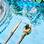 Metallic Foil Tablecloth Square Turquoise - Stylish Disposable Party Cover 50"x50"