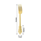 24-Pack Plastic Forks Baroque Style Metallic Gold - Heavy Duty Disposable Silverware 8"