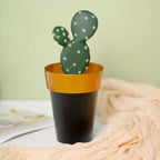 2-Pack Flower Plant Pots Medium Design Black with Gold Rim - Plastic Indoor Decorative Planters 6"