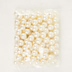 120-Pack Faux Craft Pearl Beads Ivory - Glossy Beads with Holes for Vase Filler Jewelry Making Bridal Accessories & Event Decor 20mm