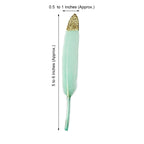 30-Pack Turkey Feathers Craft Feathers Glitter Gold Tip Mint - Decorative Feathers for DIY Party Projects