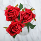 31" 24Pcs Red Long Stem Artificial Silk Roses Flowers