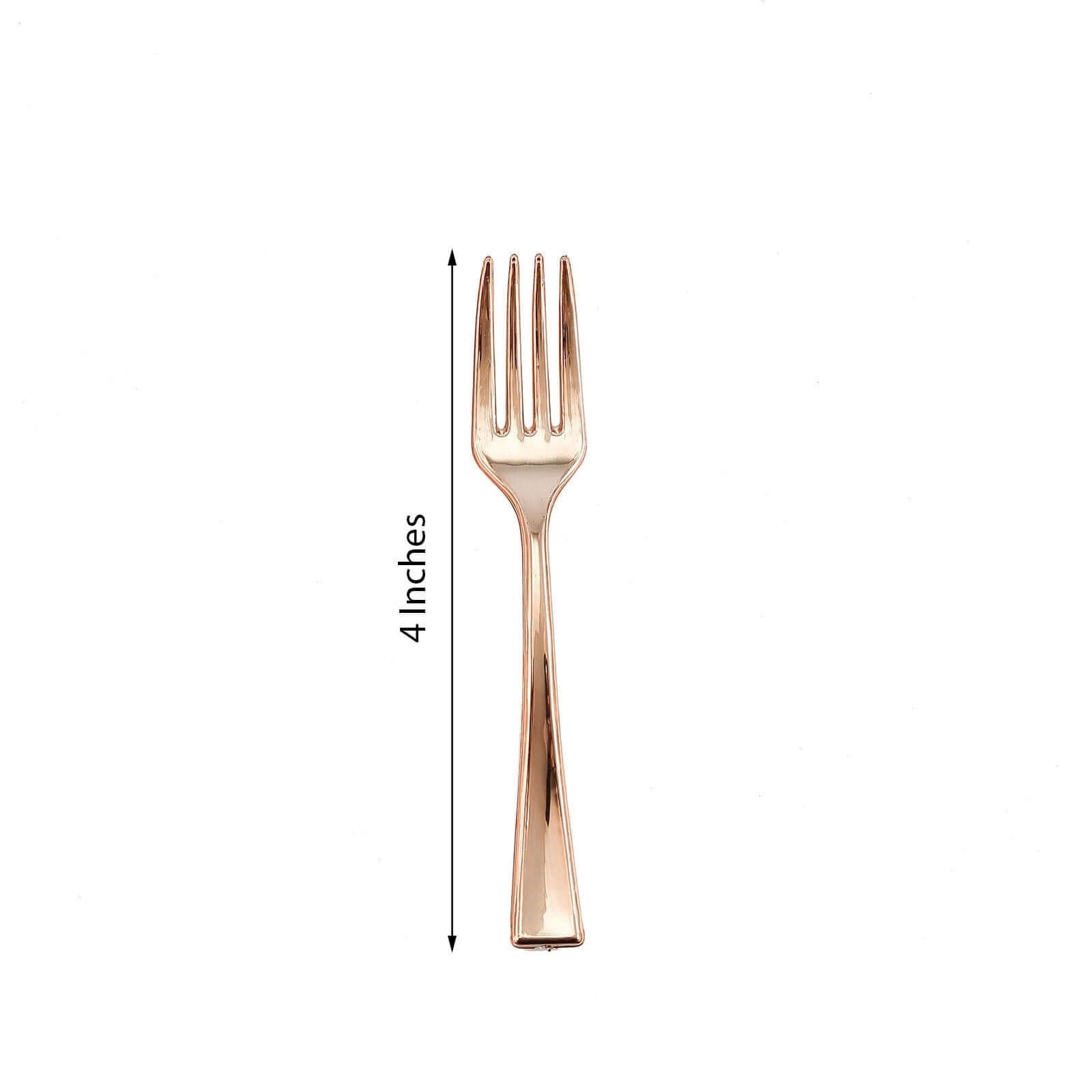24-Pack Plastic Mini Dessert Forks Rose Gold 4"