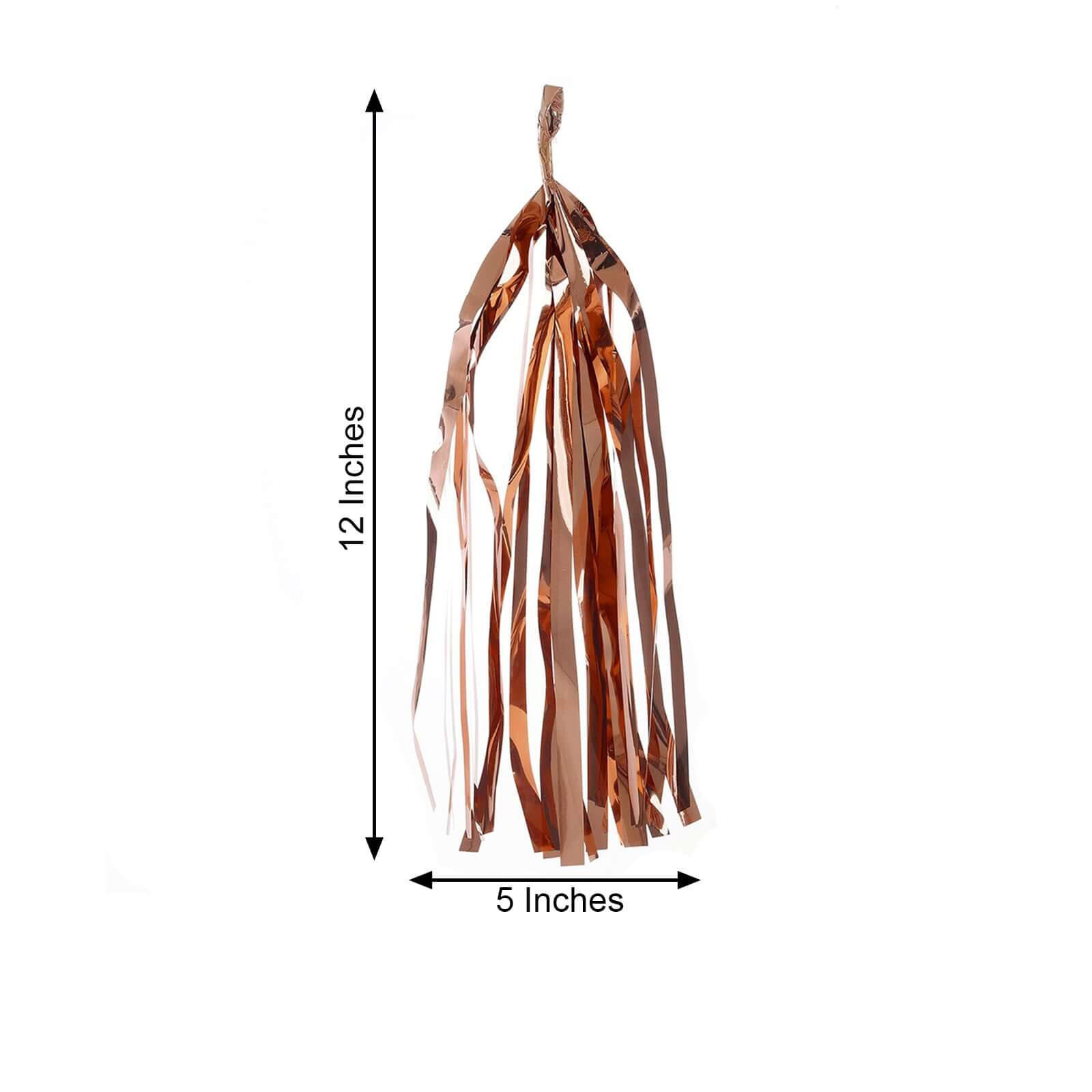 7.5ft Long Rose Gold Hanging Foil Tassel Garland, Metallic Tinsel Fringe Banner Party Streamer Backdrop Decorations