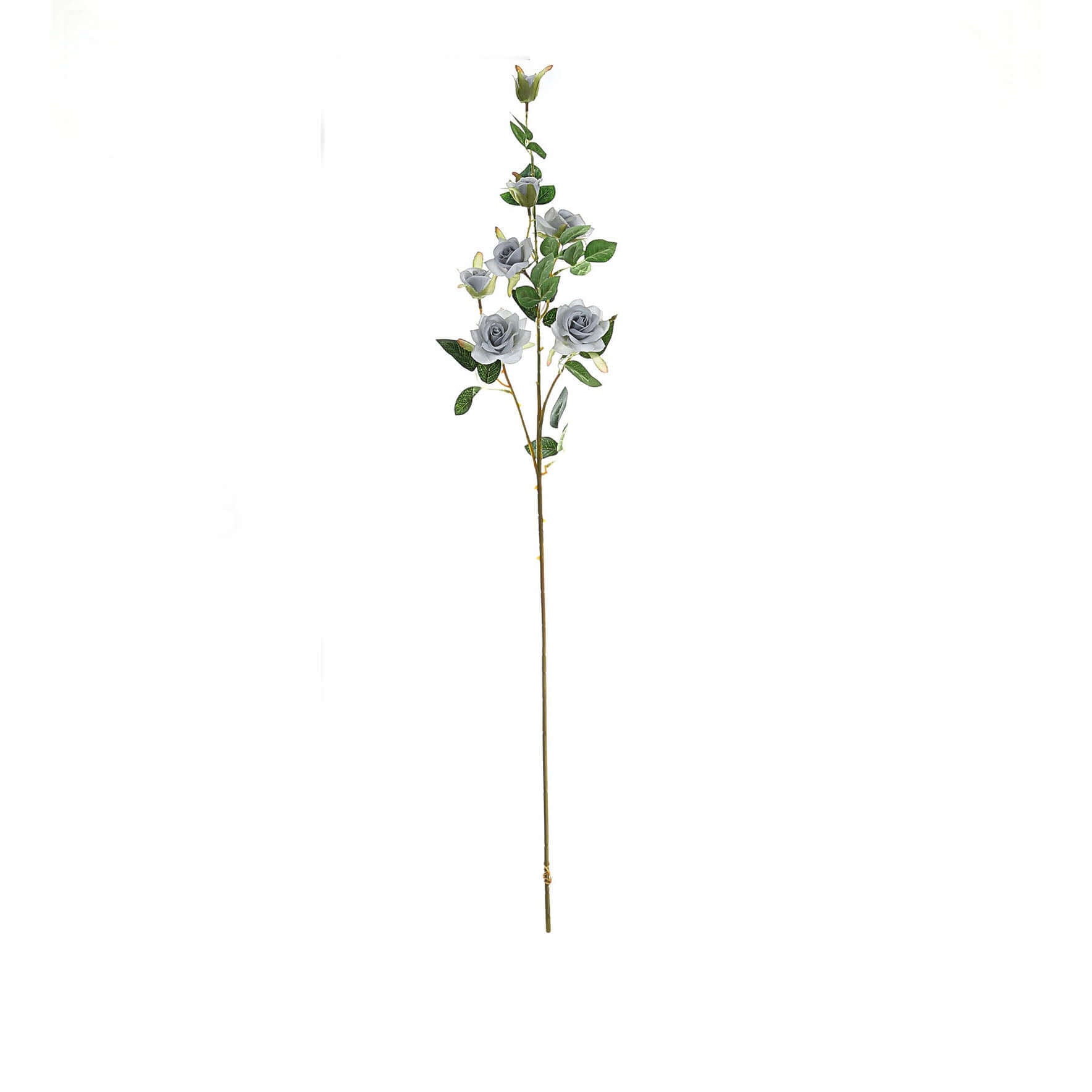 2 Stems 38" Tall Silver Artificial Silk Rose Flower Bouquet Bushes