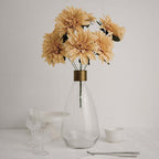 2 Bouquets 20" Champagne Artificial Silk Dahlia Flower Spray Bushes
