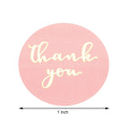 500Pcs 1" Thank You Gold Foil Text On Pink Stickers Roll DÃ©cor, Labels and Seals For DIY Envelope - Round