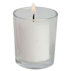 12-Pack Votive Candle Set White with Clear Glass Holders - Tealight Candles for Decor