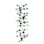 6ft Burgundy Real Touch Artificial Rose and Leaf Flower Garland Vine