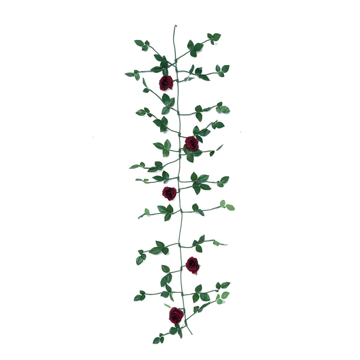 6ft Burgundy Real Touch Artificial Rose and Leaf Flower Garland Vine