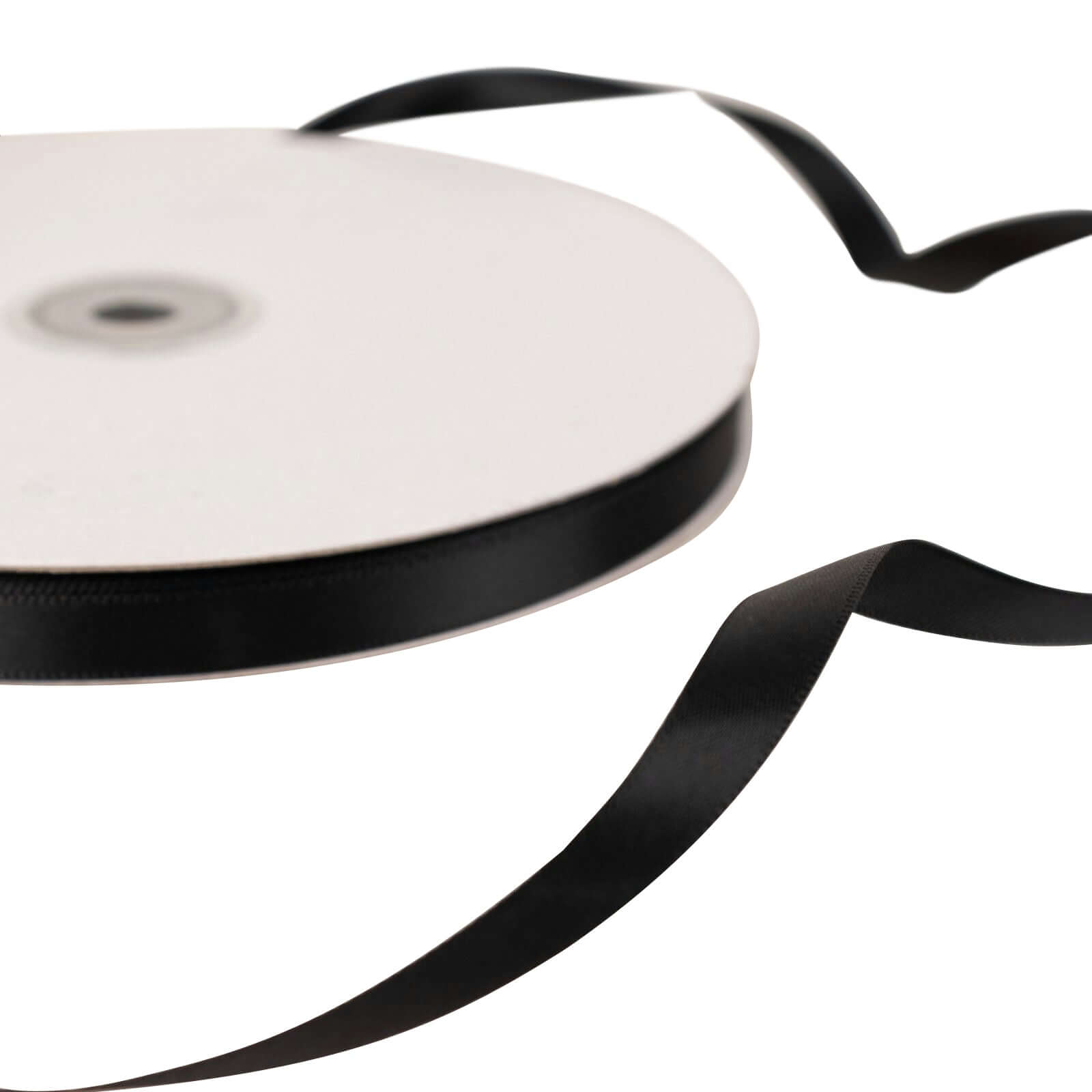 100 Yards 3/8" Black Single Face Decorative Satin Ribbon