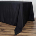 Polyester 72"x120" Rectangle Tablecloth Black - Durable and Stylish for Events