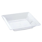12-Pack Appetizer Plates Mini Square Design Clear - Plastic Disposable Plates for Desserts 4"