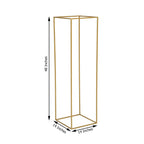 2-Pack Wedding Flower Stand Gold Metal Geometric Column Frame Rectangular - Versatile Floral Pedestal for Upscale Arrangements 48"