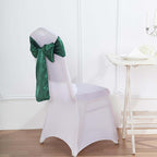 5 Pack Satin Chair Sashes Hunter Emerald Green - Durable Chair Bows with Shiny Finish 6"x106"