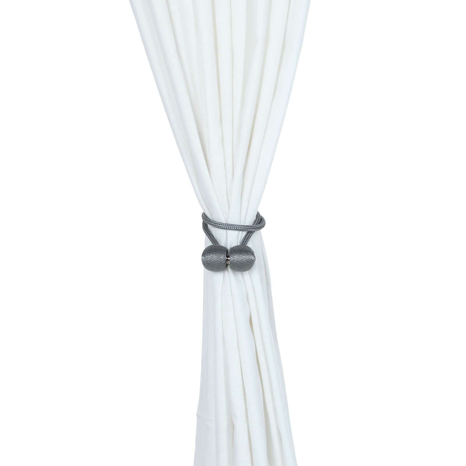 2 Pack Silver Magnetic Curtain Tie Backs For Window Drapes and Backdrop Panels