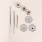 Set of 3 Tall Silver Metal Taper Candlestick Holders, Clear Glass Hurricane Candle Stands With Chimney Candle Shades 16", 20", 24"