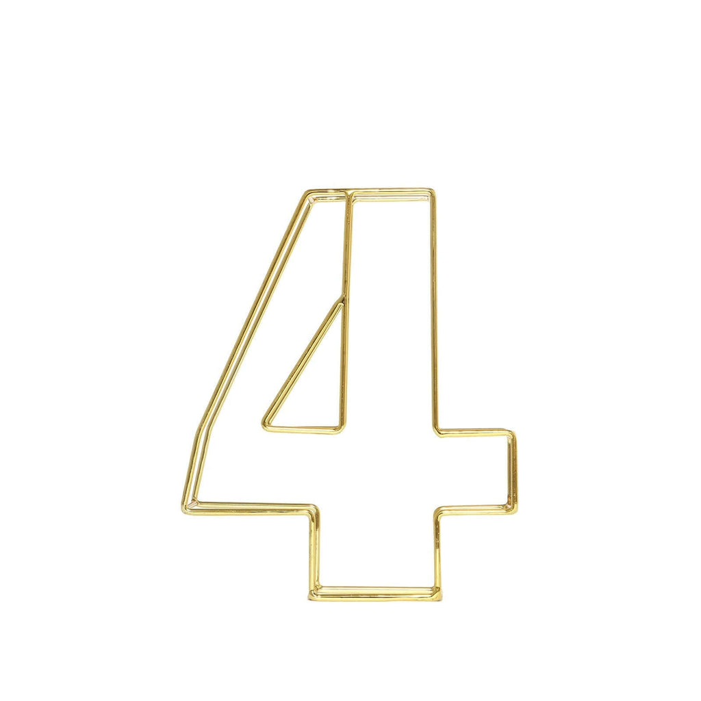8" Tall Gold Freestanding 3D Decorative Metal Wire Numbers, Wedding Table Numbers -4