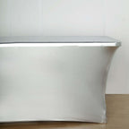 Stretch Spandex 72"x30" Rectangle Tablecloth Metallic Silver - Form-Fitting Table Cover