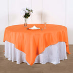 Polyester 90"x90" Table Overlay Square Tablecloth Orange - Wrinkle-Resistant & Durable Table Cover