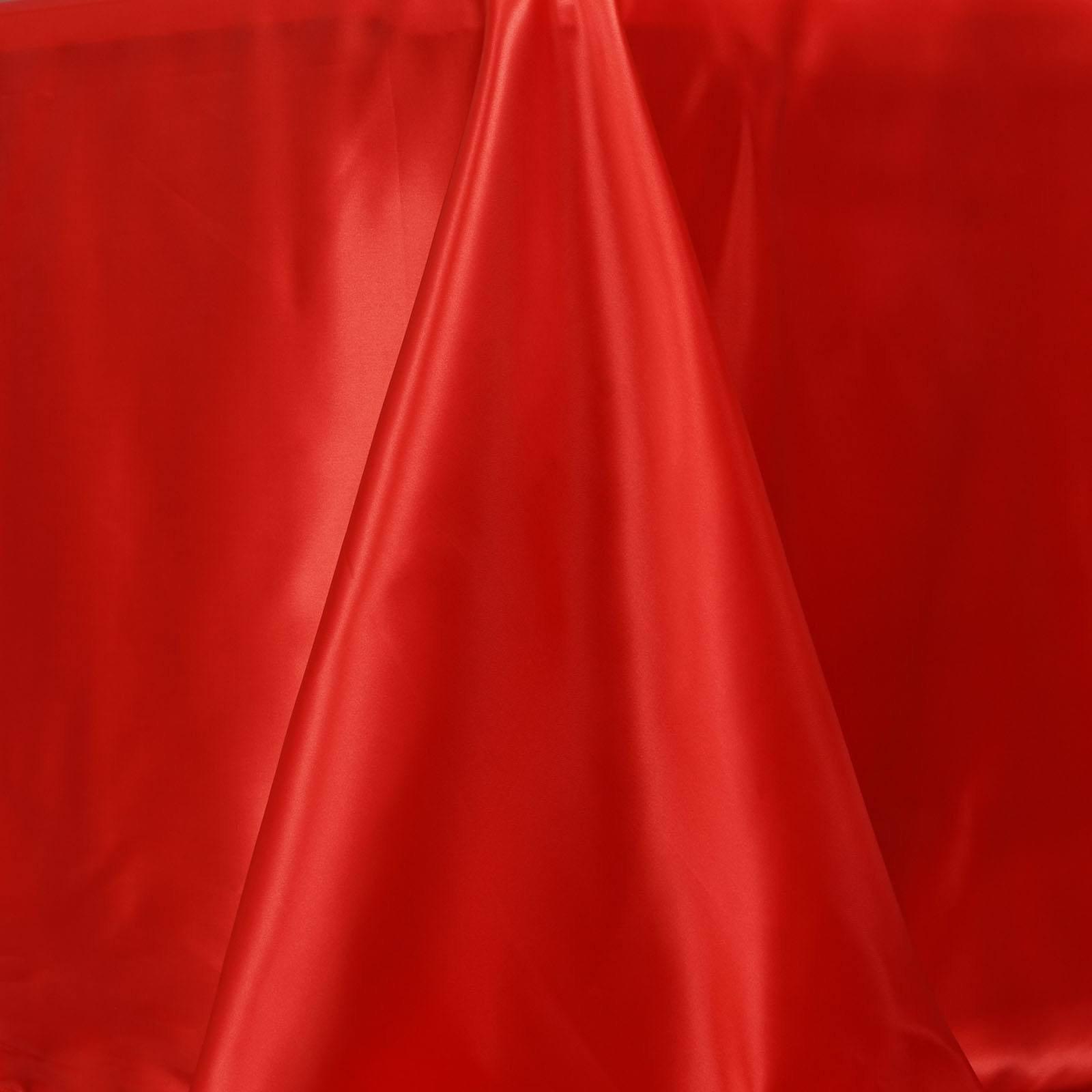 Satin Rectangular 90"x132" Tablecloth Red - Seamless Table Cover