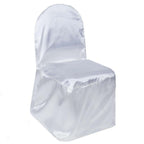 Satin Chair Covers for Banquet Chairs White with Glossy Finish - Stylish Reusable Covers for Formal Gatherings